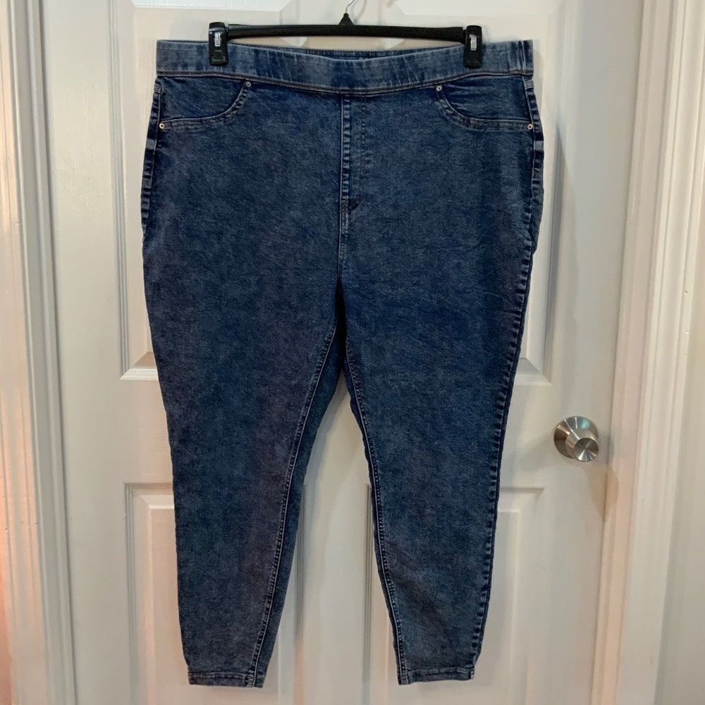 TERRA & SKY ELASTIC WAIST SKINNY JEANS PLUS SIZE 3X
